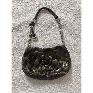 Brighton Rosalie Metallic Silver Pebble leather Shoulder Bag